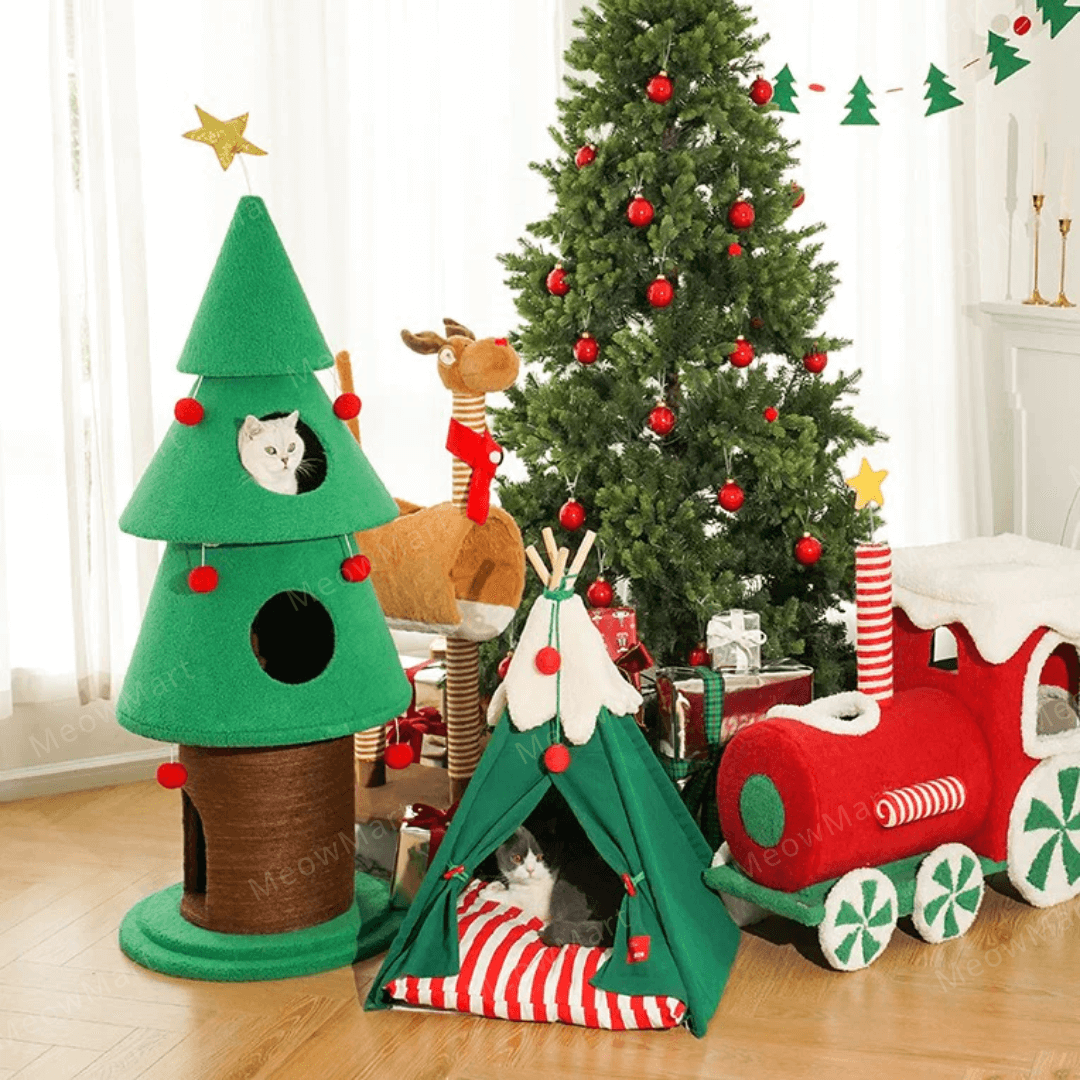 zeze 聖誕雪絨絨寵物帳篷