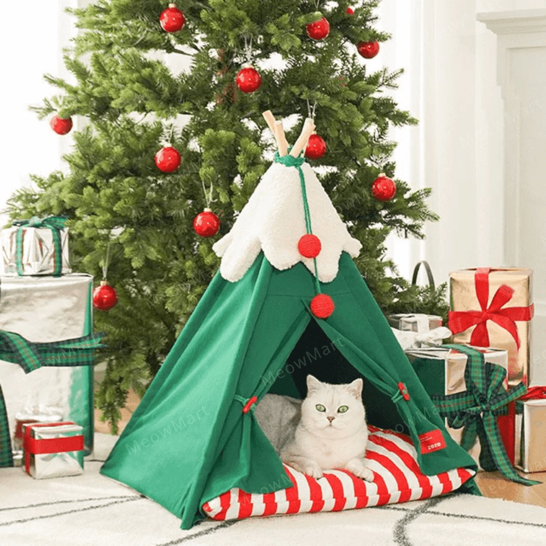 zeze 聖誕雪絨絨寵物帳篷