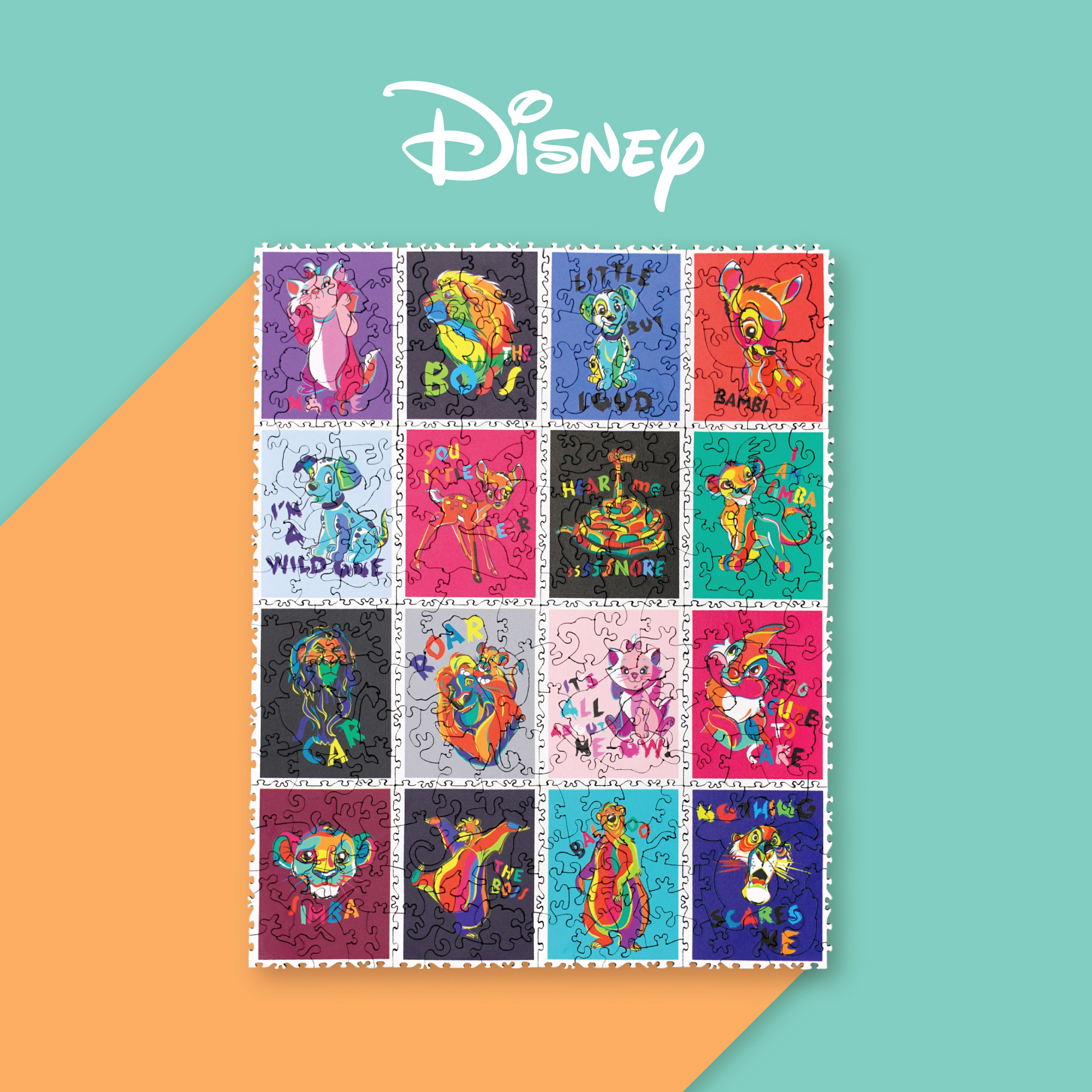 迪士尼經典郵票木拼 Disney Stamps Wooden Puzzle - Classics