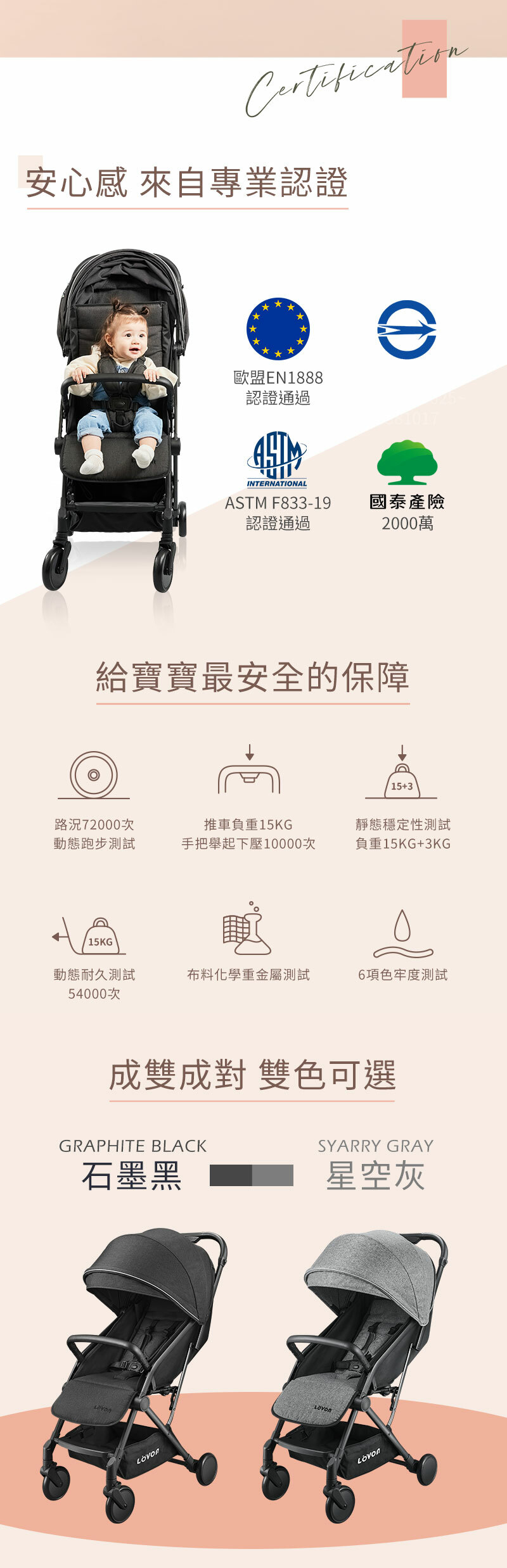 (Pre-ordering) [LOVON] GENIE V lightweight baby stroller-Milk Tea Brown (expected to arrive in mid-April)