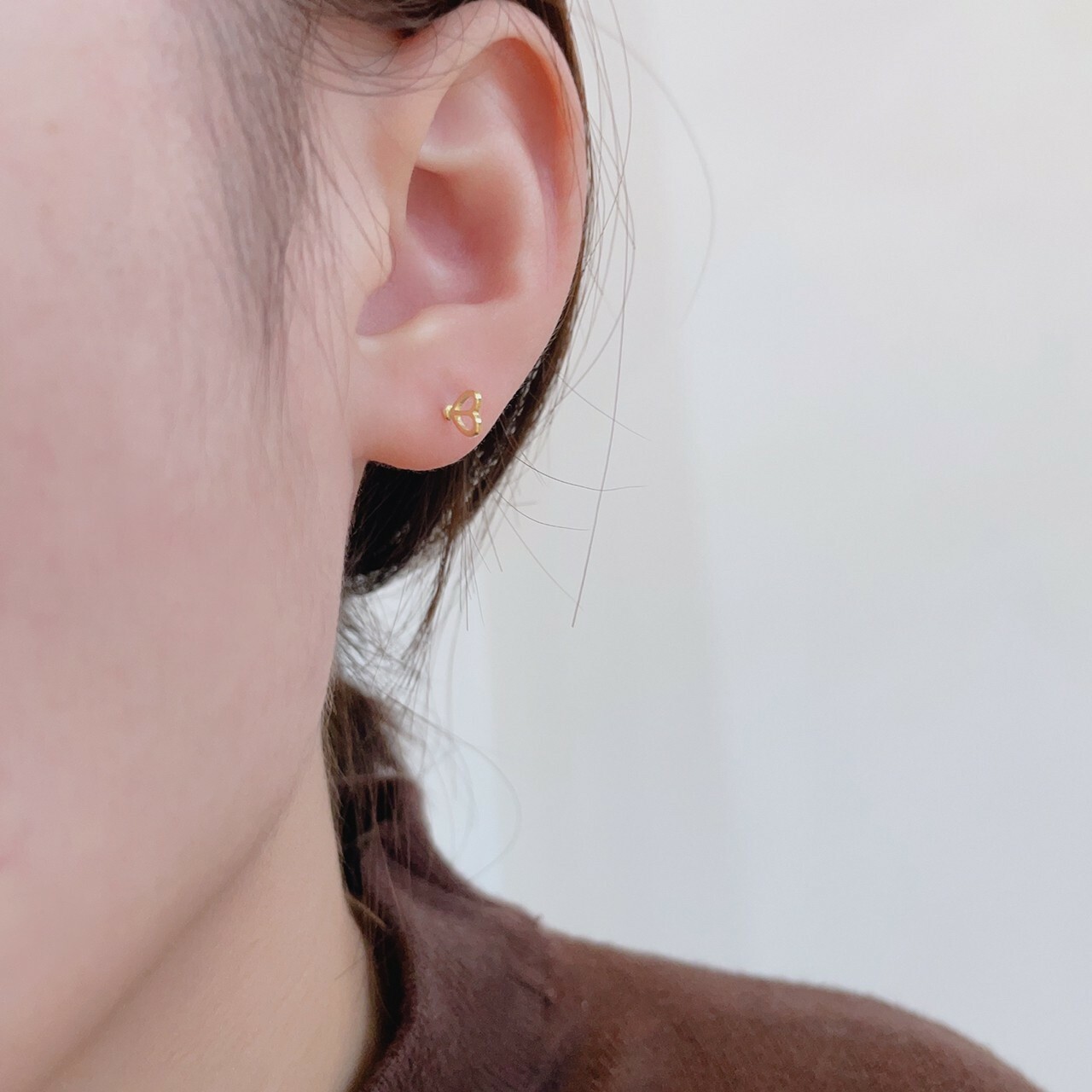 |簡約|邱比特 • 愛心 轉珠耳環 • 純銀耳針 • 睡覺可戴 可碰水 S925