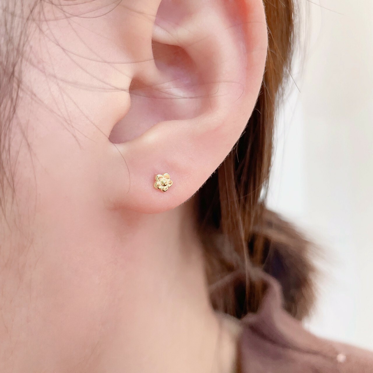 |簡約|甜蜜小花 • 轉珠耳環 • 純銀耳針 • 睡覺可戴 • 可碰水 S925