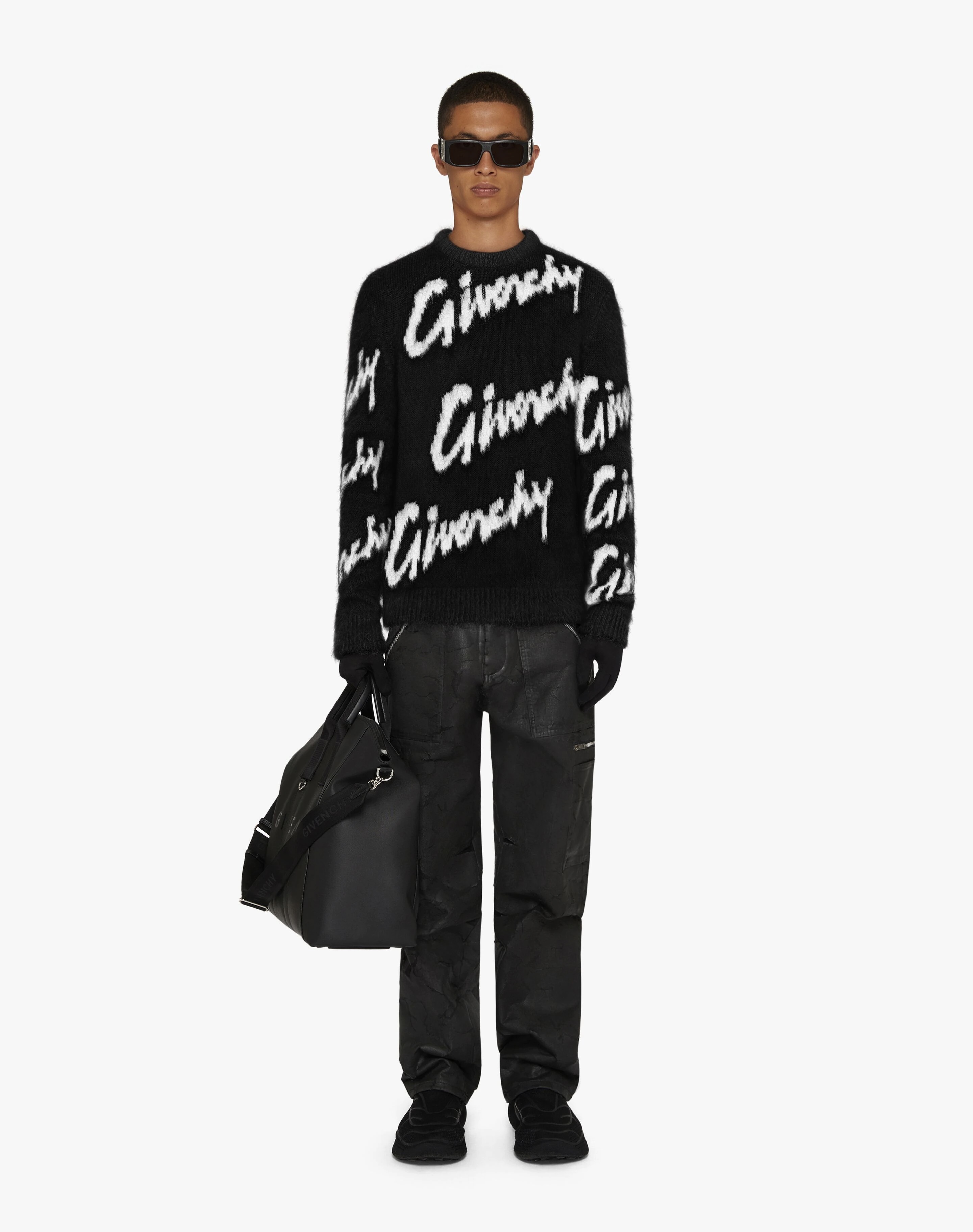 Givenchy logo-intarsia crew-neck jumper - Black