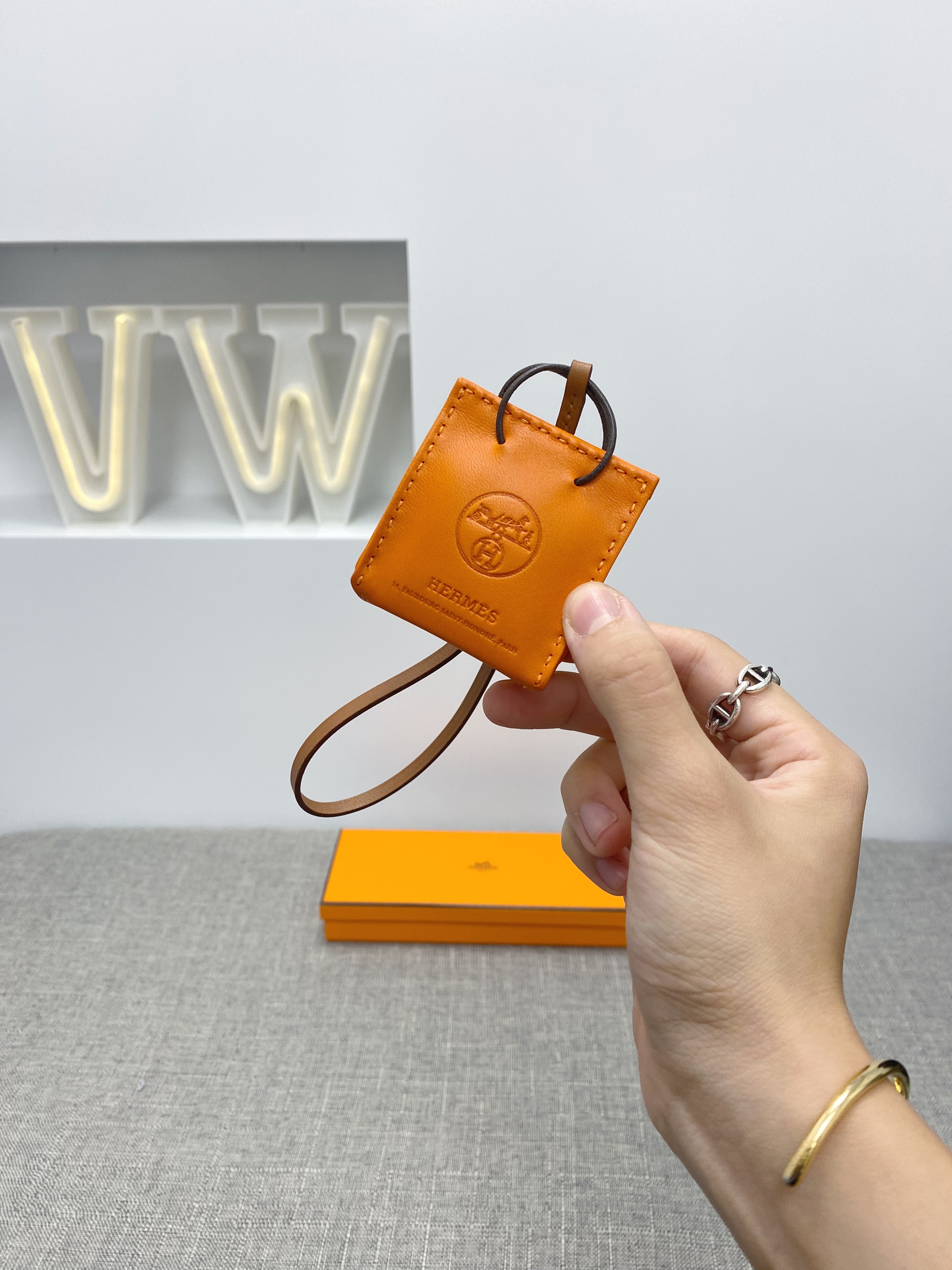 Hermes Orange Bag Charm