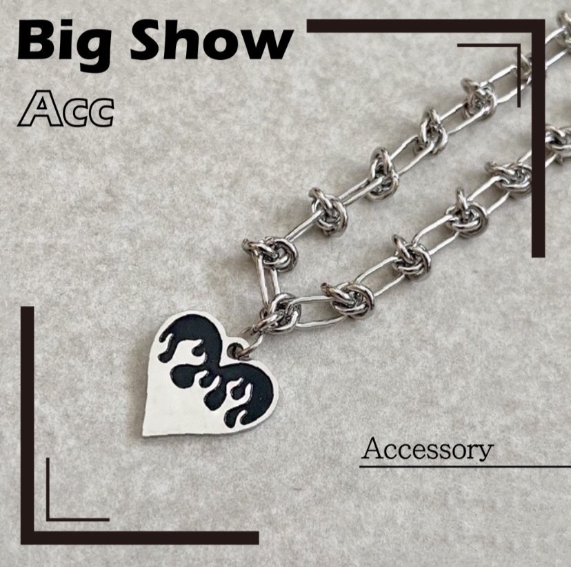 溶解火焰繩結愛心項鍊/打結/鈦鋼/單一尺寸 現貨