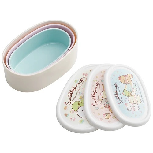 抗菌密封容器 3 件套  (Sumikko Gurashi 貓兄弟和甜品店 ) 零食盒 食物盒 午餐盒