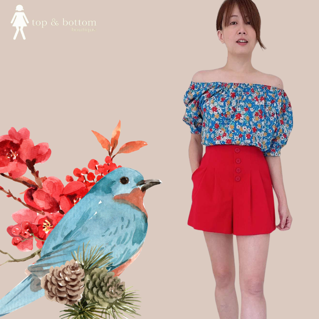 OFF SHOULDER FLOWERS BLOUSE