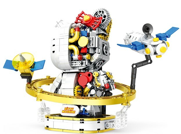 創意積木-半透視太空機械貓