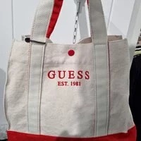 [S] GUESS MEDIUM LOGO EMBROIDERY TOTE CROSSBODY, IVORY, AM4A2A22-IVY (SGU244)