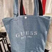 [S] GUESS LARGE LOGO EMBROIDERY TOTE SHOULDER,LIGHT BLUE, AM4A4A25-LBL (SGU245)