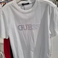 [S] GUESS SPRING AND SUMMER NEW LETTER PRINTED COTTON ROUND NECK SHORT-SLEEVED T-SHIRT,WHITE, MM2K8430-WHT [FINAL SALE] (SGU268)