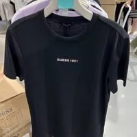 [S] GUESS MINI LOGO COOL SPAN SHORT SLEEVE T-SHIRT,BLACK, MM2K8481-BLK (SGU269)
