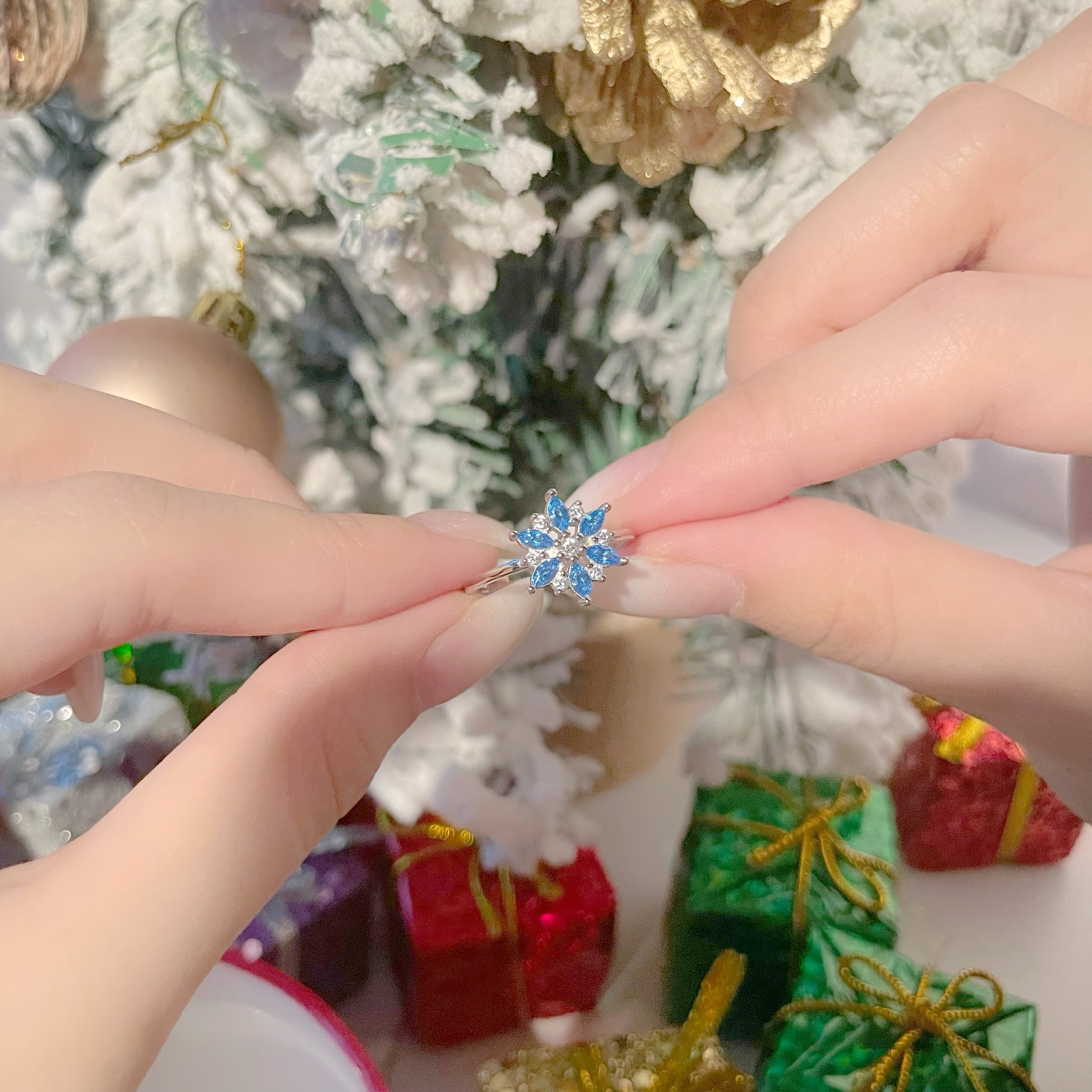 | 925純銀・ 白金 | 漫藍雪花戒指  | RI0503 |