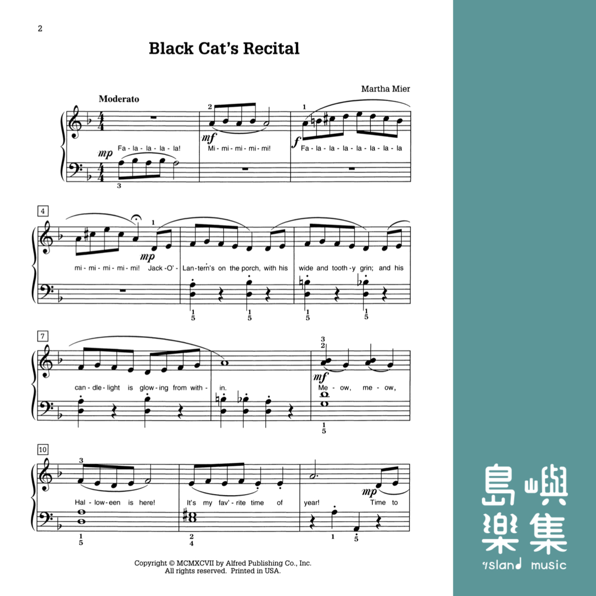 BLACK CAT'S RECITAL/PNO SOLO