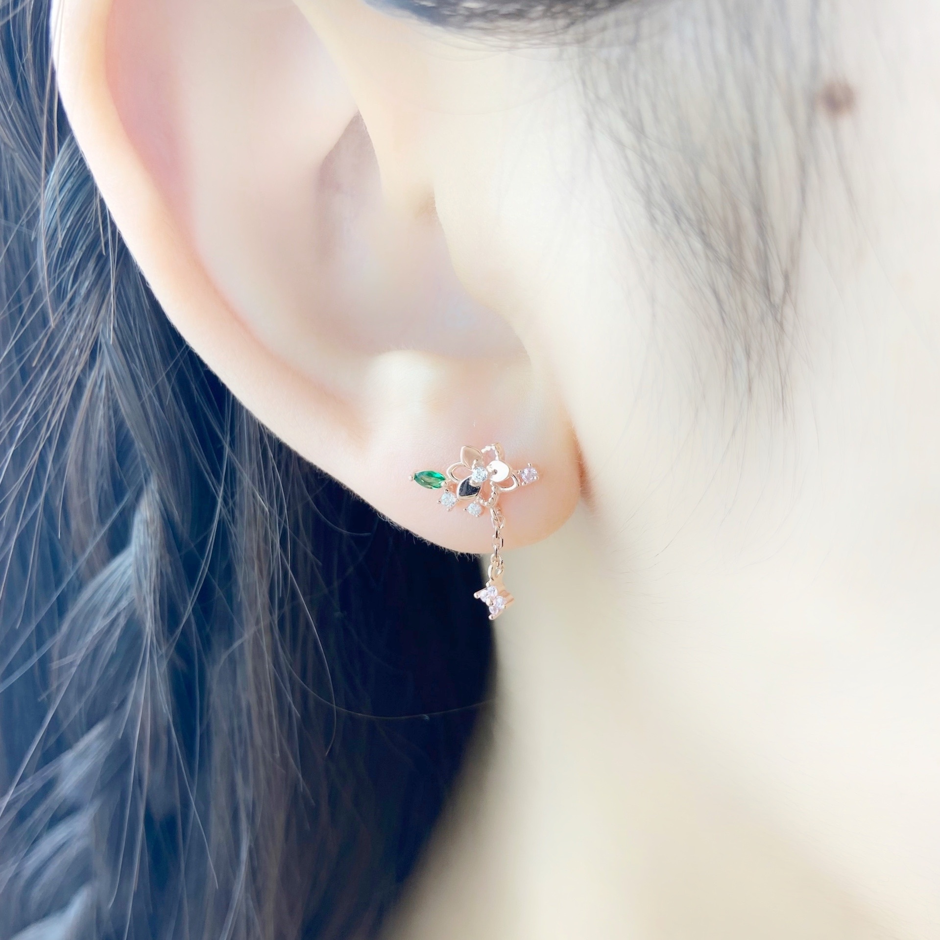 | 925 Silver・Rose Gold | Warm Flowers Earrings | EA0610 |