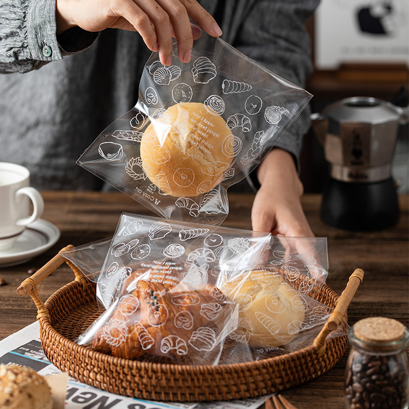 【Self Adhesive Bread Transparent Plastic Packaging Bag】Bagel Food Bag 面包烘焙吐司自封透明包装袋