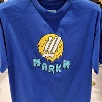 [S] MARK M MELTING LOGO TSHIRT,BLUE, MD-IBH8809-BLUE (SMKM34)