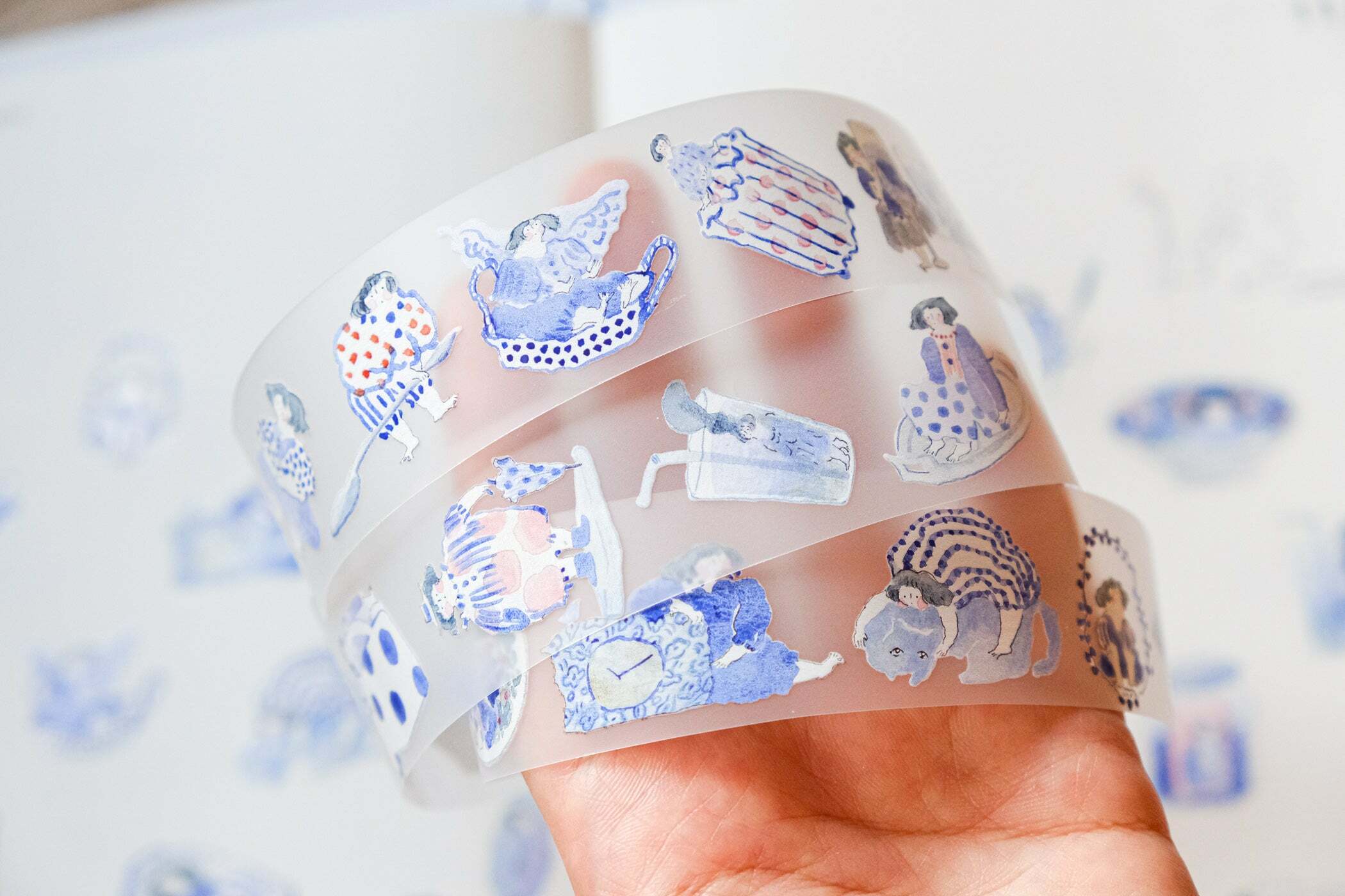 青花 3cm PET膠帶｜dodolulu