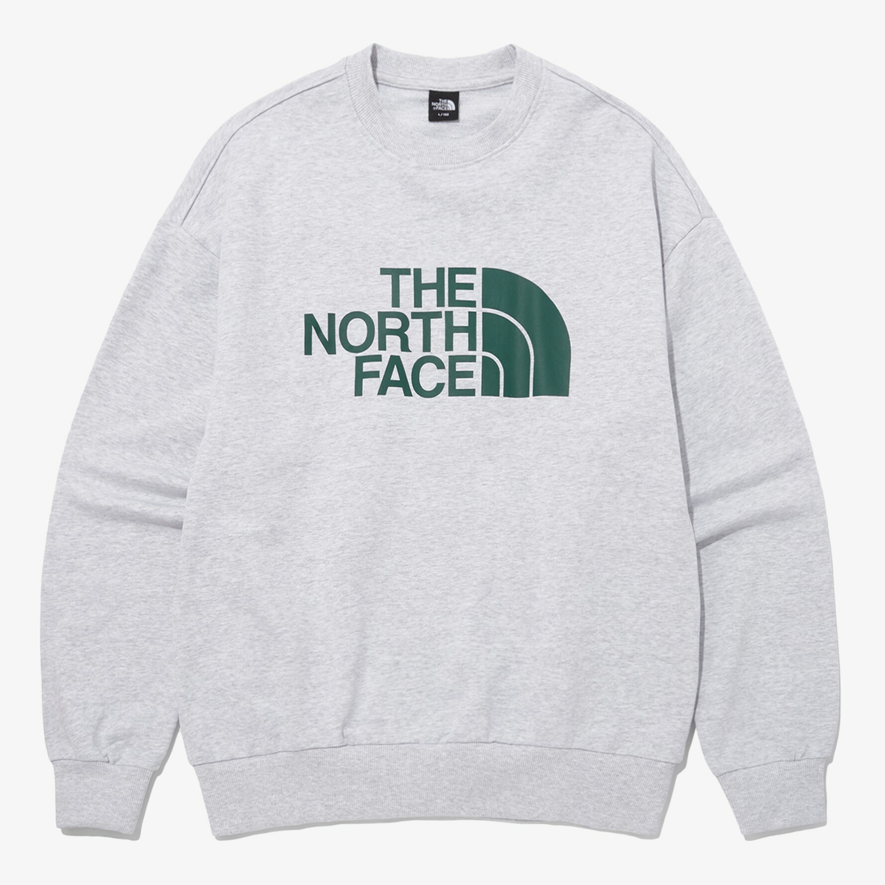 THE NORTH FACE 棉質 大LOGO RELAXED 大學T 衛衣 灰 NM5MP41B