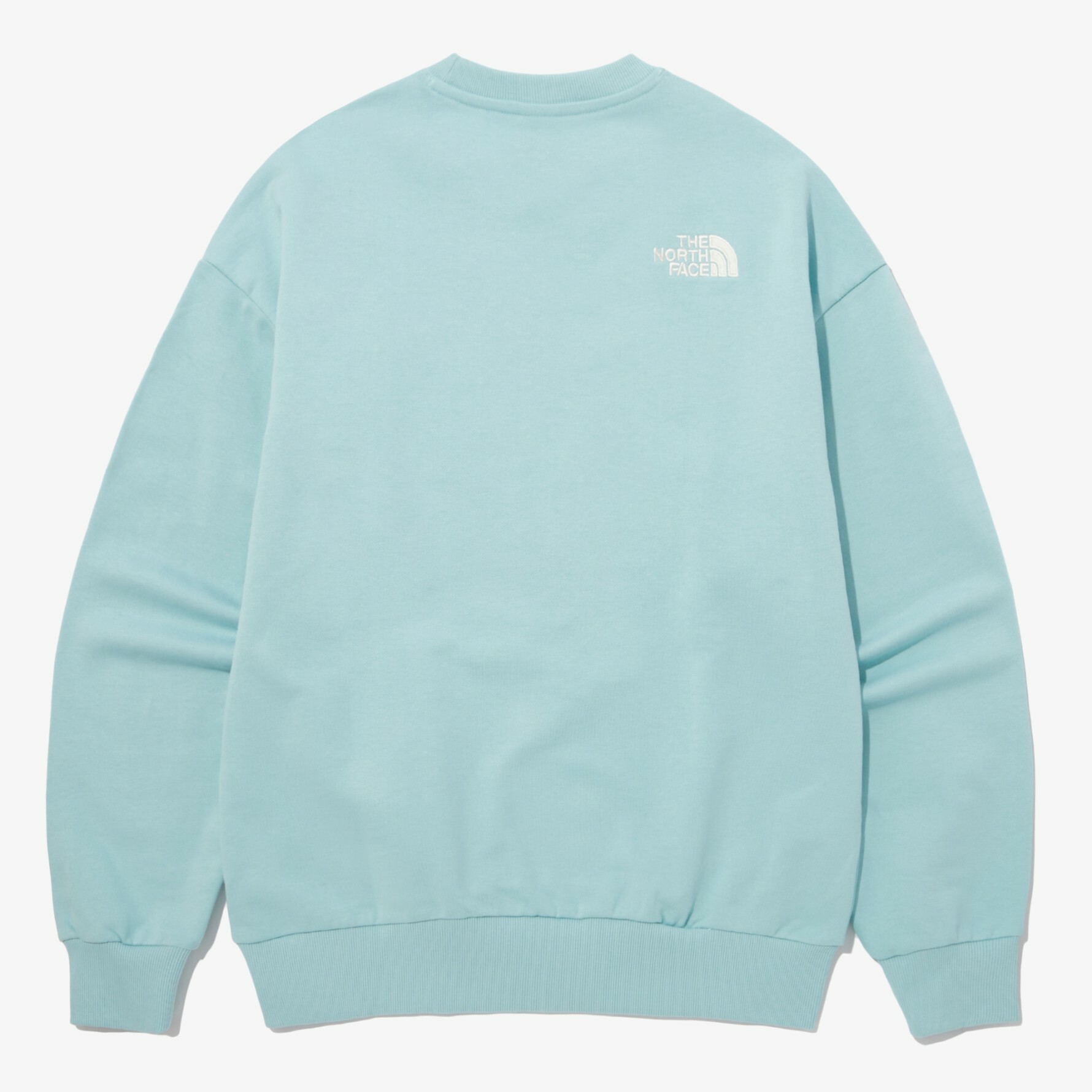 THE NORTH FACE 棉質 大LOGO RELAXED 大學T 衛衣 水藍 NM5MP41C