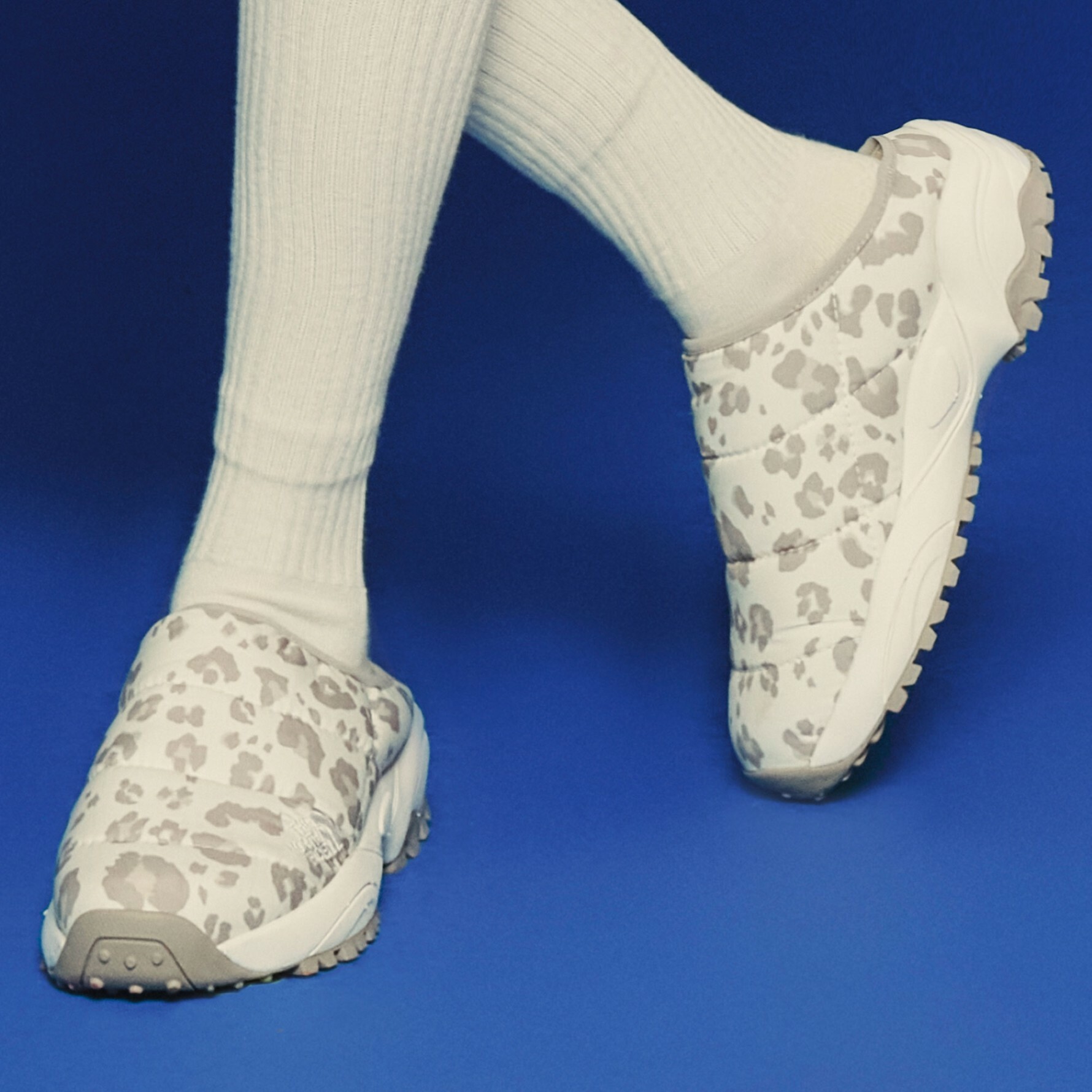 THE NORTH FACE 白標 WINTER MULE 保暖 懶人鞋 拖鞋 白豹紋 NS93N63K