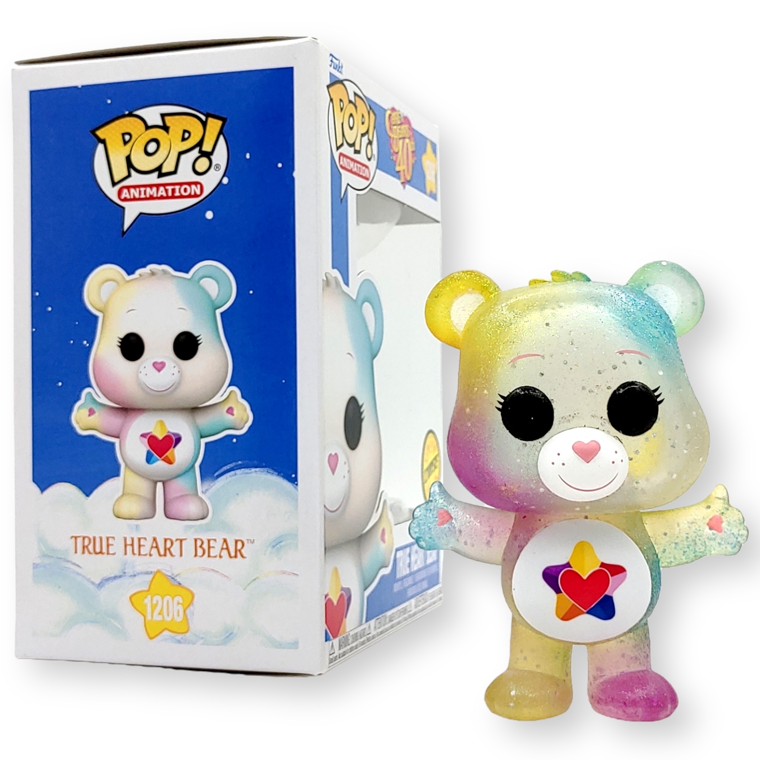 FUNKO POP <Care Bears 40th>True Heart Bear(白色)(CHASE透明閃粉版)-No.1206