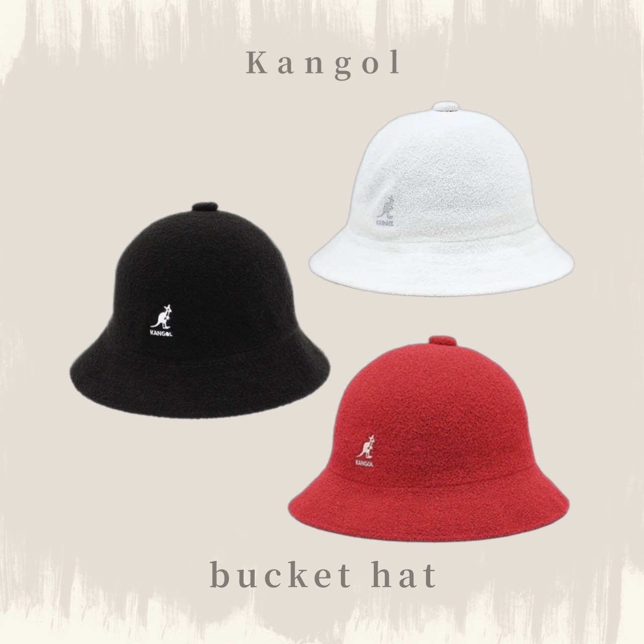 Kangol Bermuda Casual Bucket Hat 鐘形帽黑/白/紅