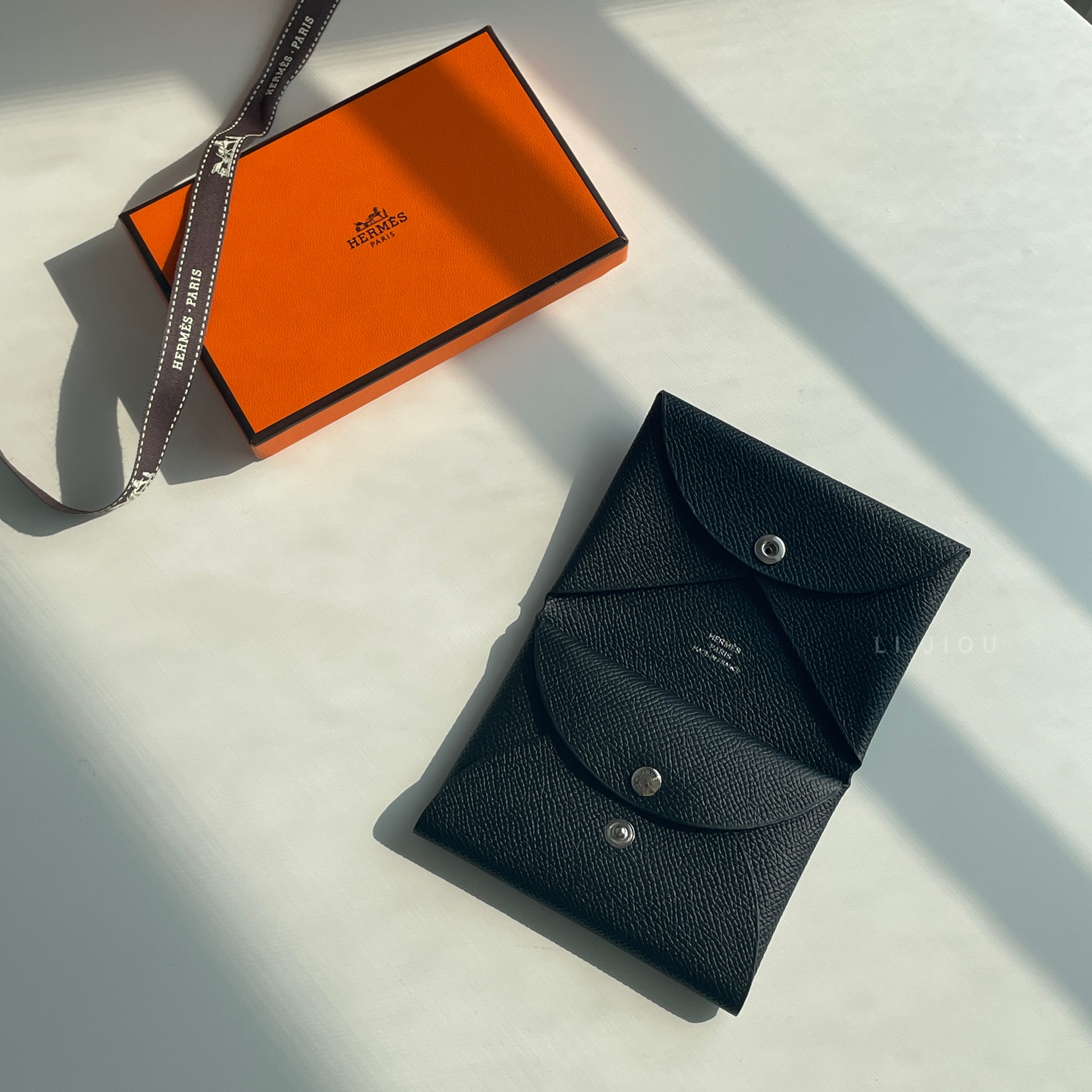 Hermes Calvi Duo 黑色 愛馬仕卡包