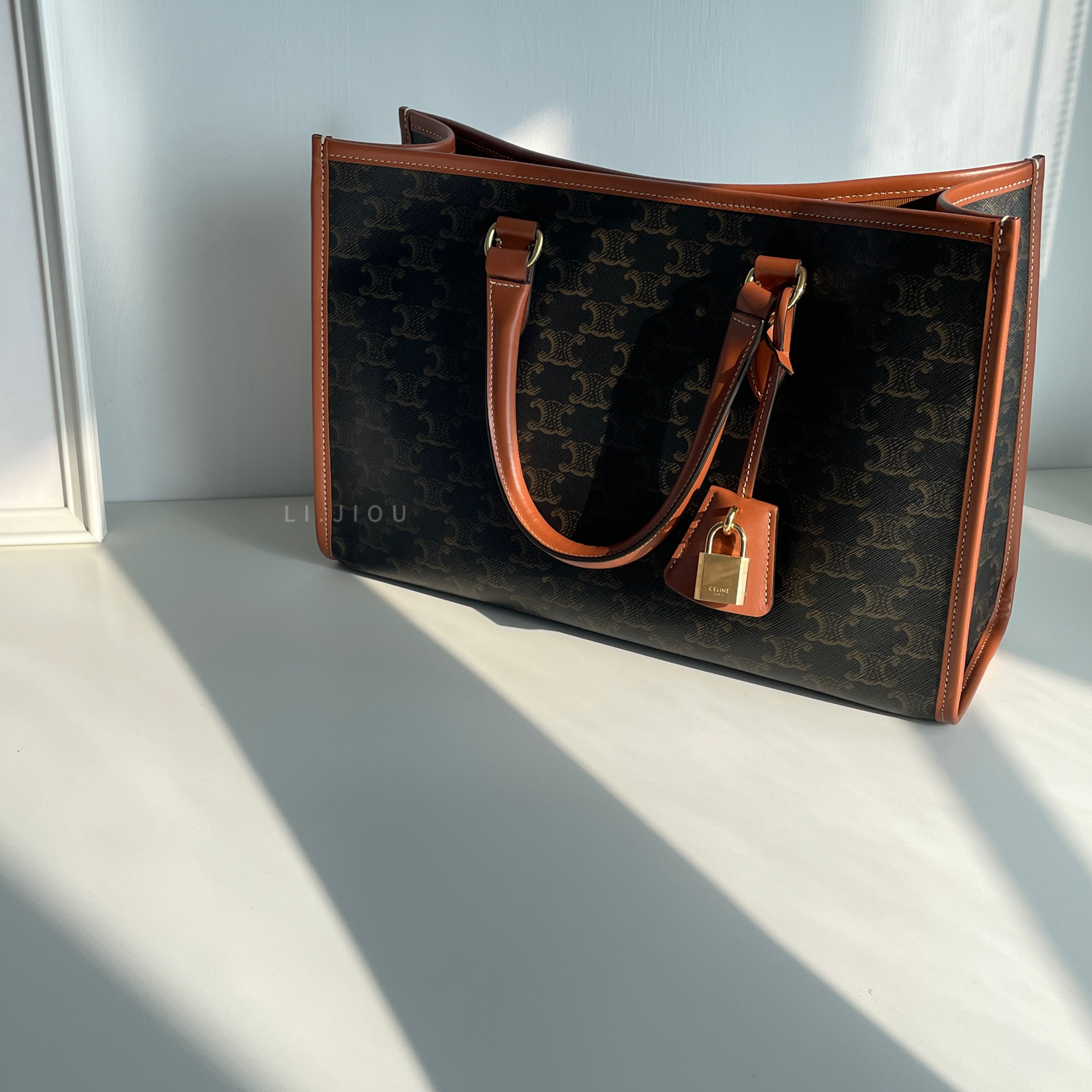 Celine Triomphe 橫式老花托特包