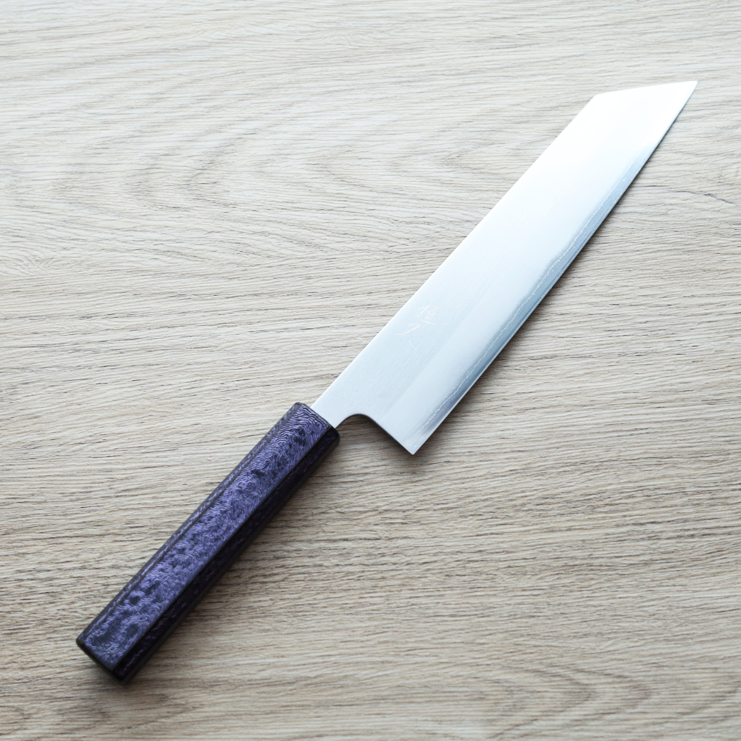 恆久 切付牛刀 210mm 白紙鋼 樫紫柄