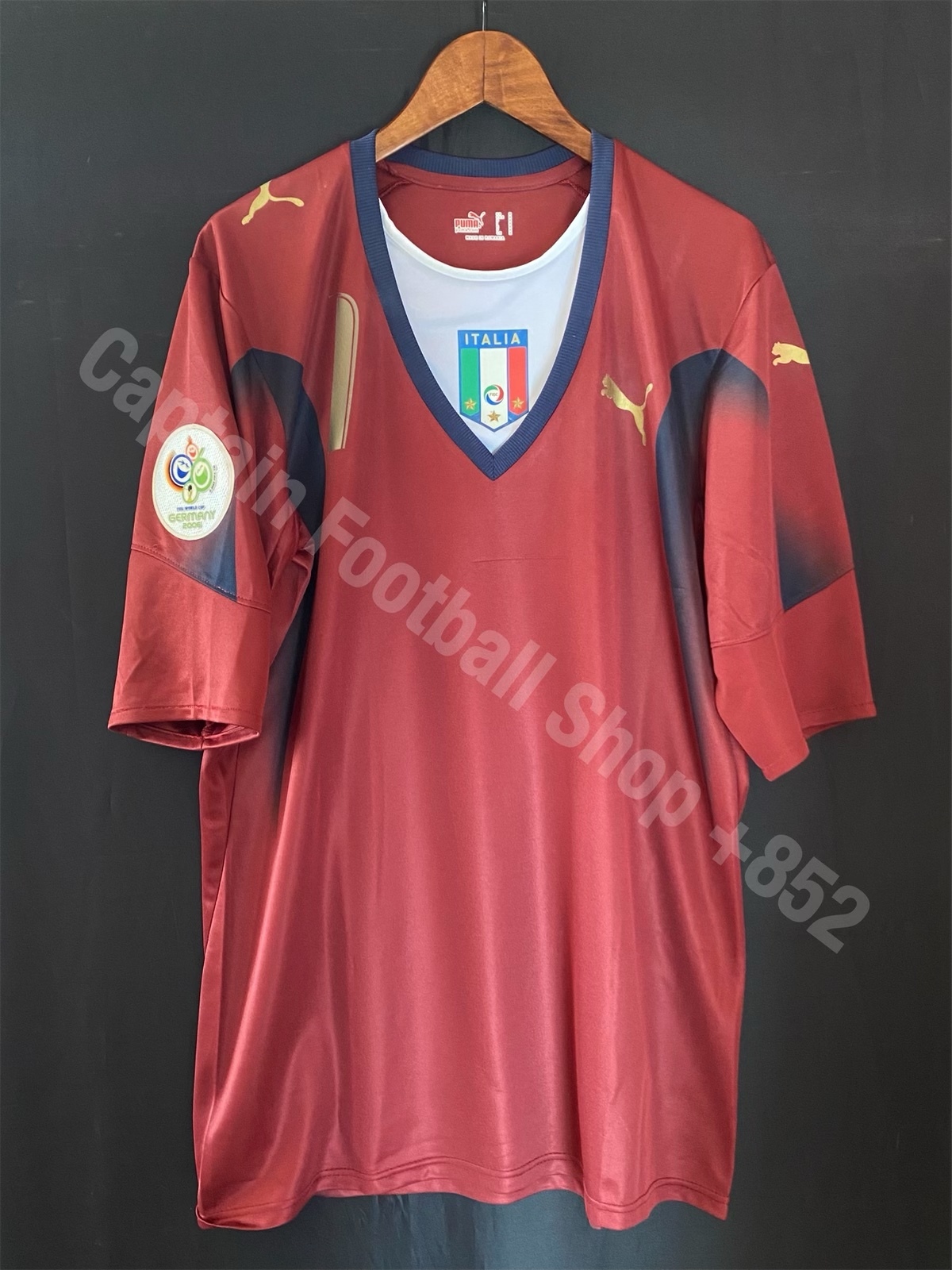 (Player Issue) Italy 2006 FIFA World Cup Goalkeeper player issue shirt #1 BUFFON
