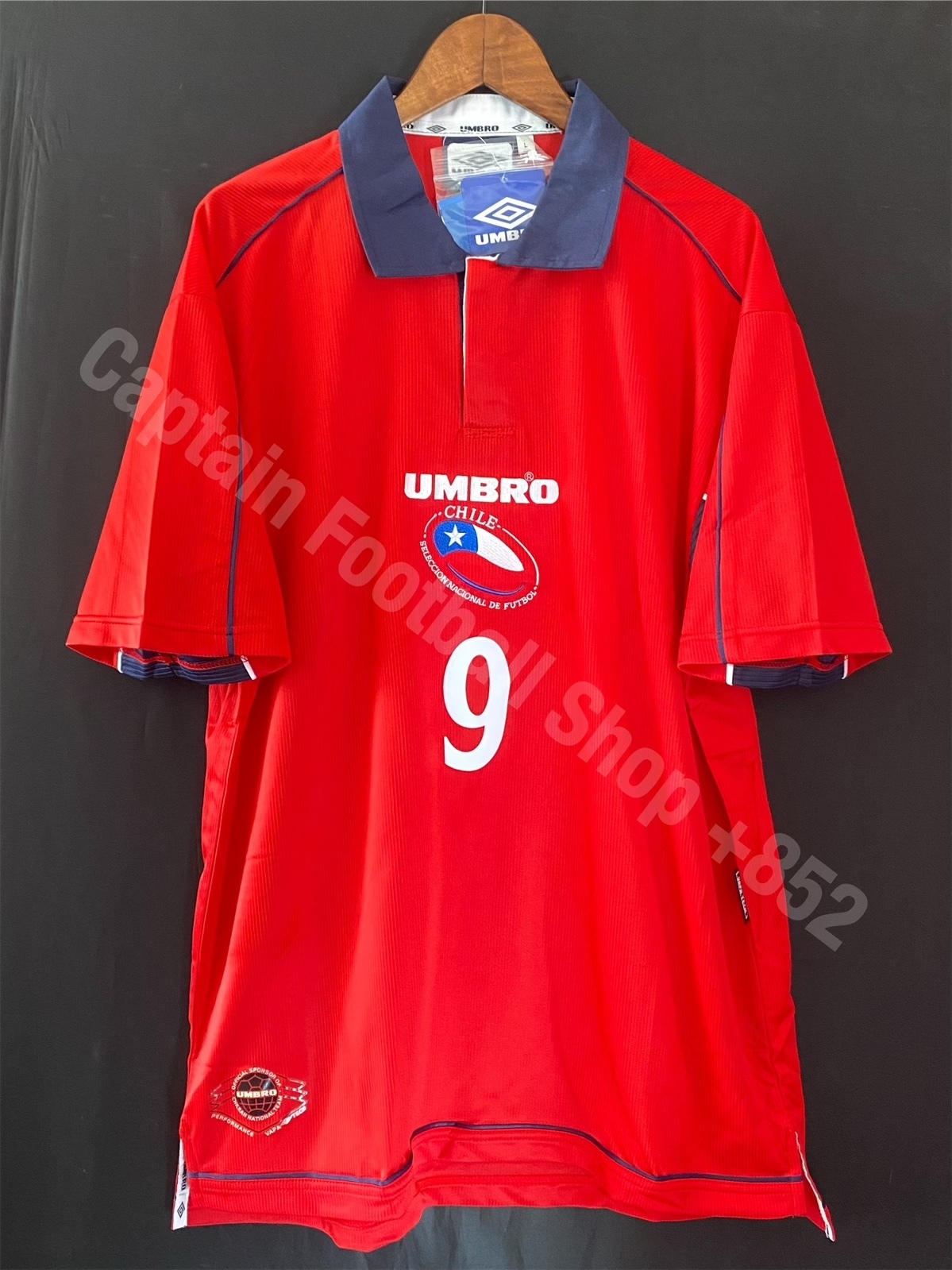 Chile Football Team 2000-02 Home official Shirt Umbro #9 ZAMORANO