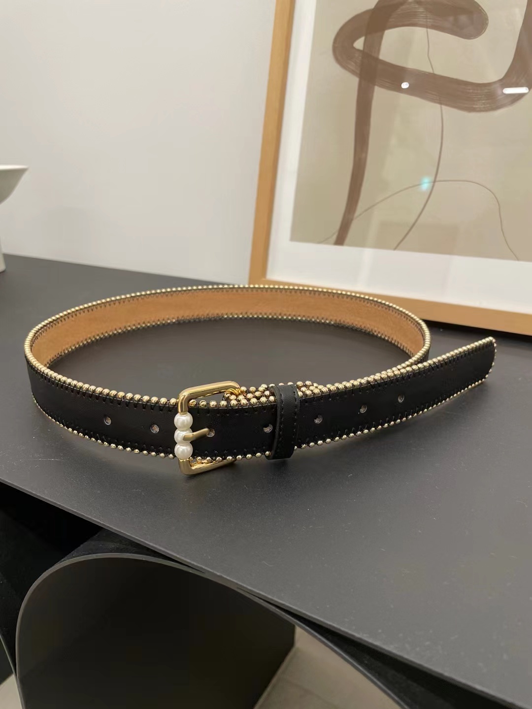 AS70 珍珠牛皮皮帶（4色）