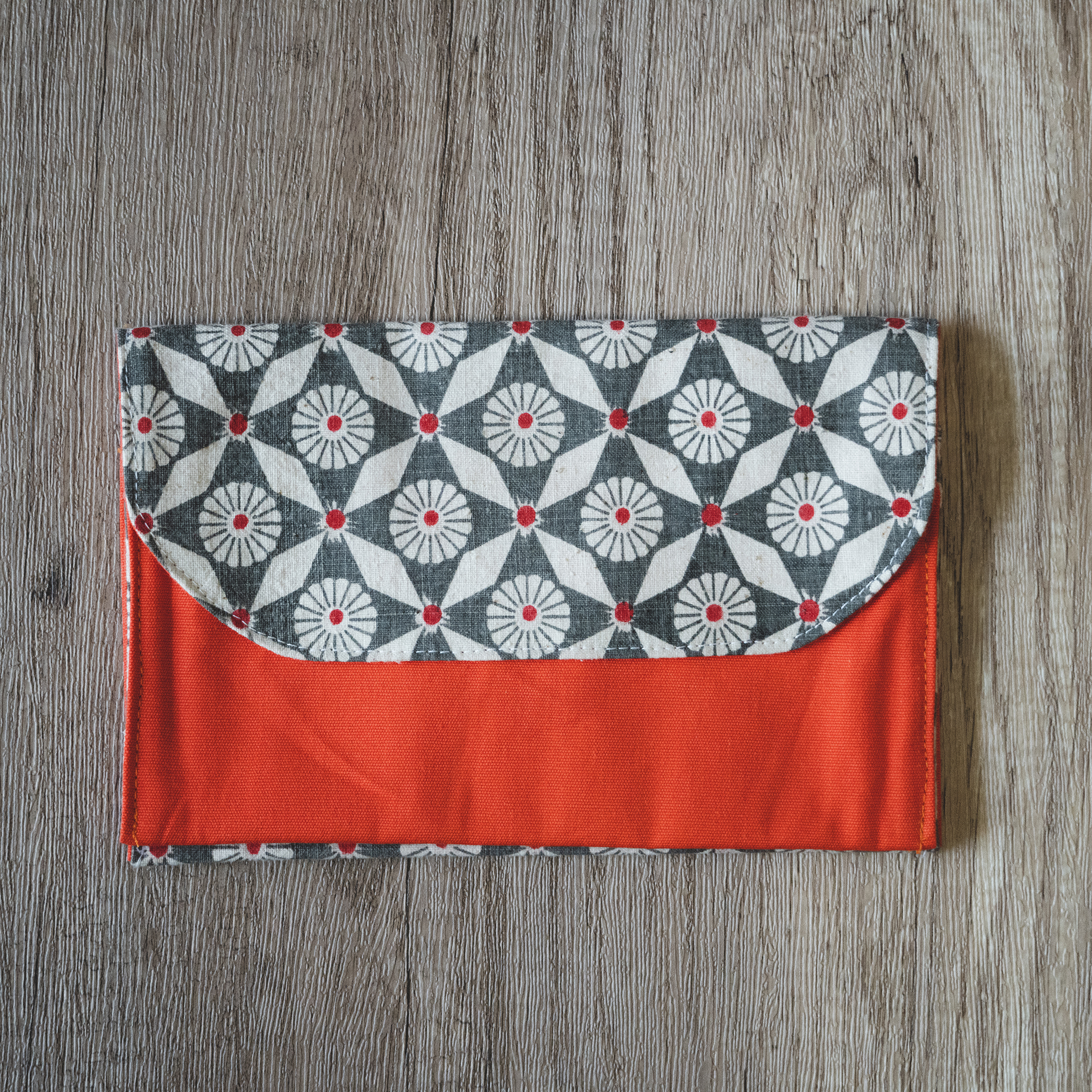 新品上架 | 圖紋錢包（橙白色） | 可裝紙幣、passport等等