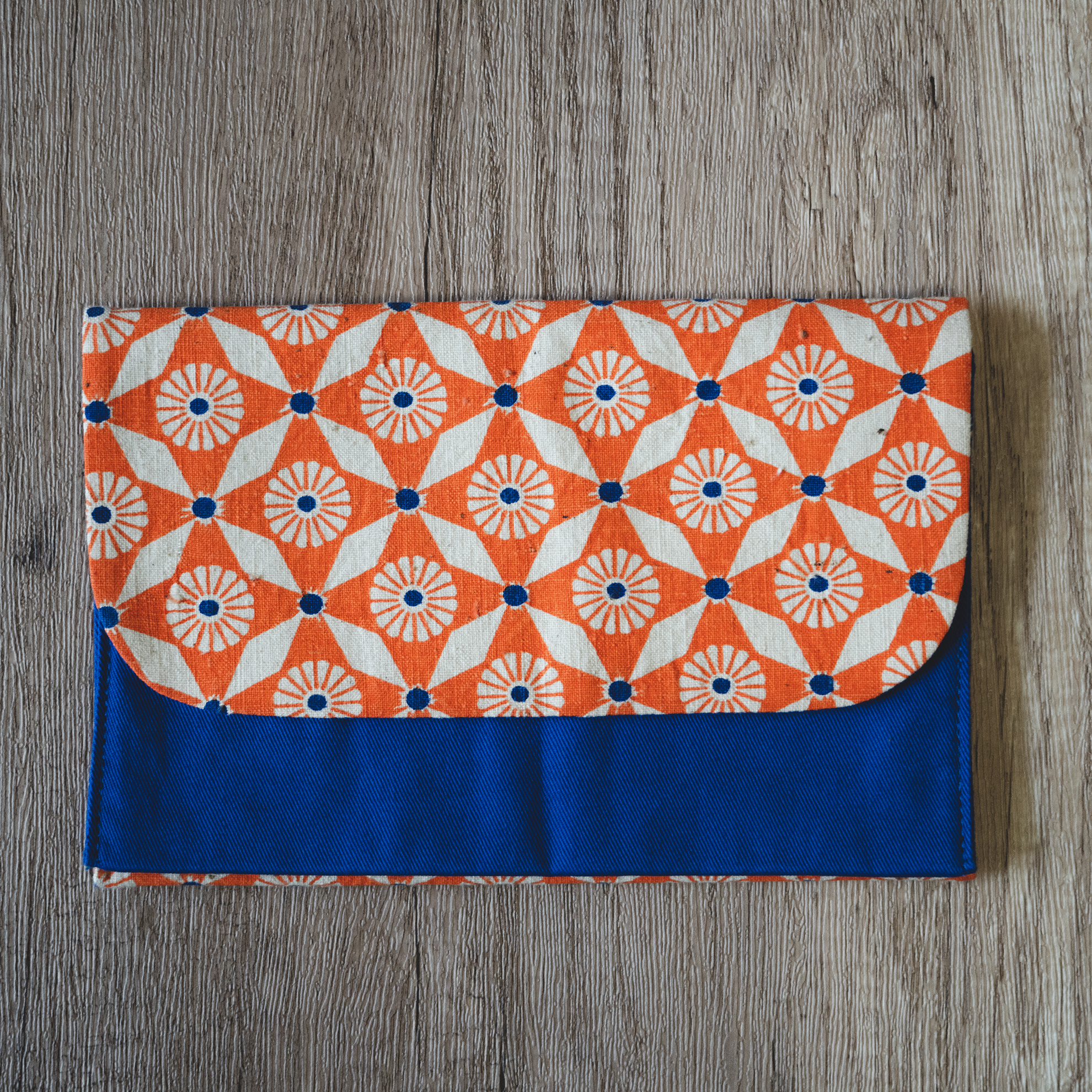 新品上架 | 圖紋錢包（橙藍色） | 可裝紙幣、passport等等