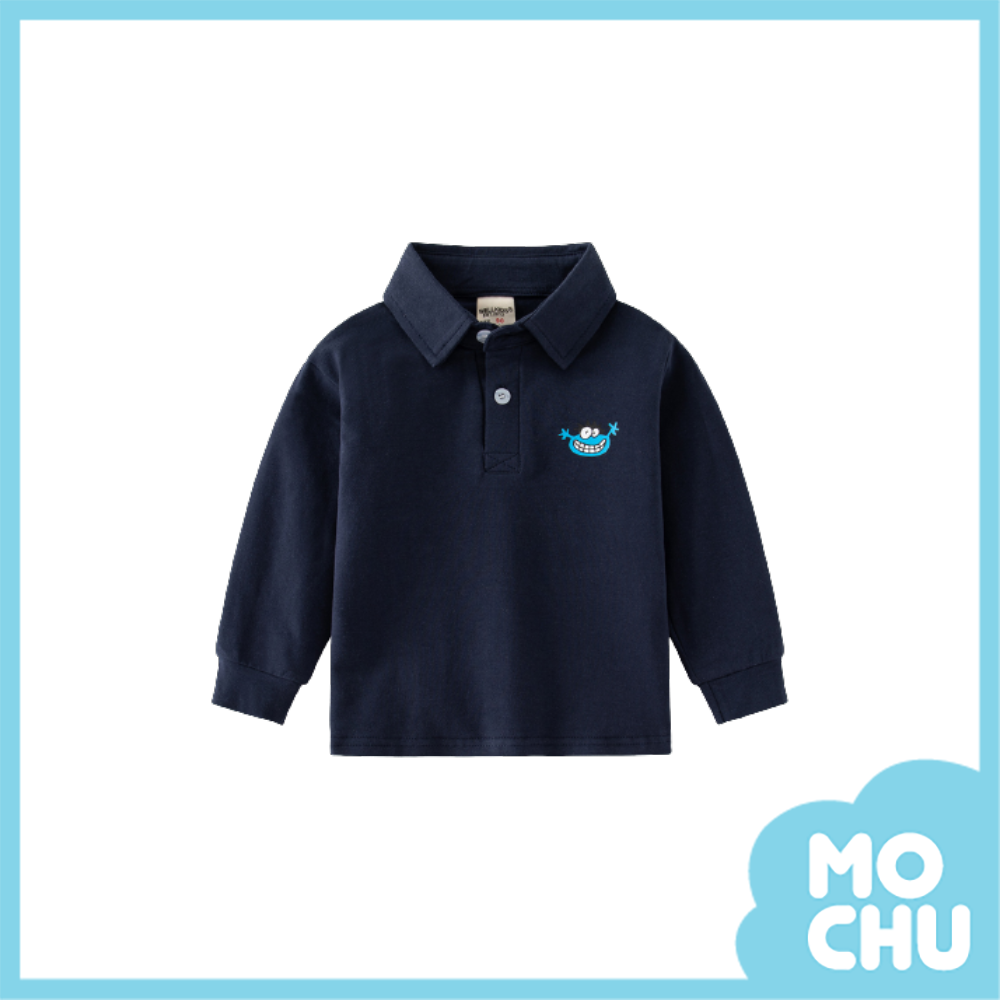 立領小怪獸印花POLO衫(四色)