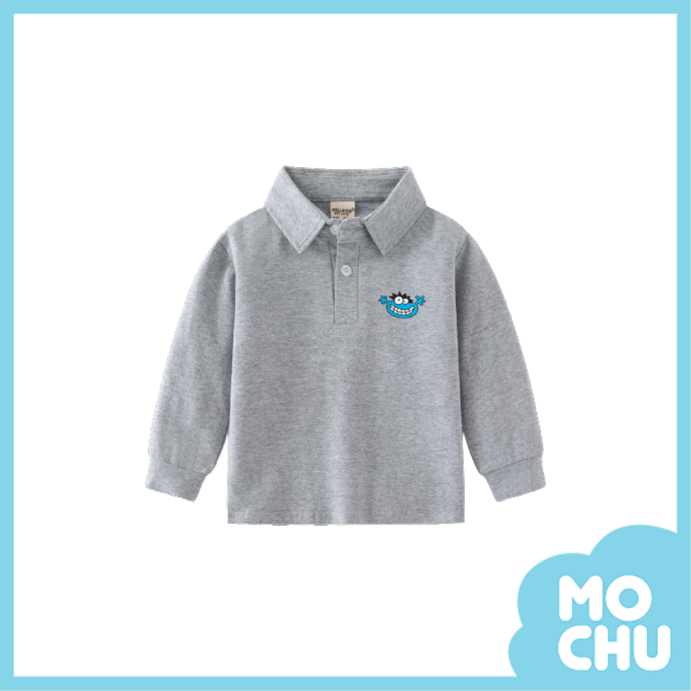 立領小怪獸印花POLO衫(四色)