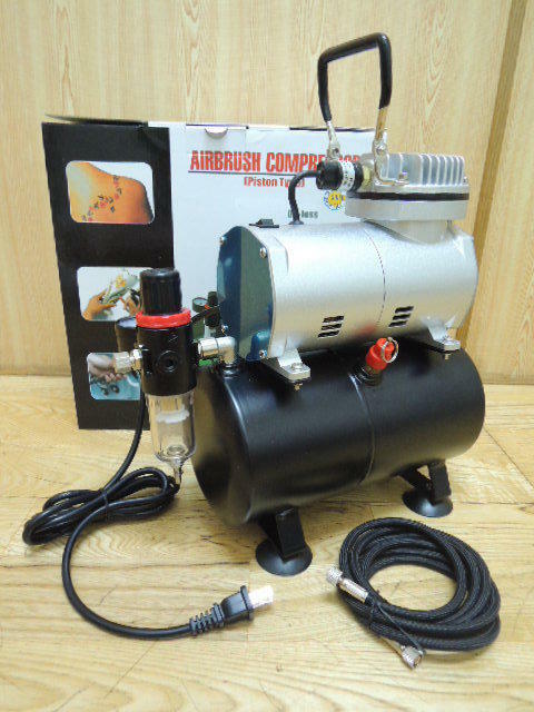 ＊中崙五金【附發票】專業美術空壓機1/6HP無油式靜音 附原廠空壓管+3L儲氣筒+調壓濾水裝置