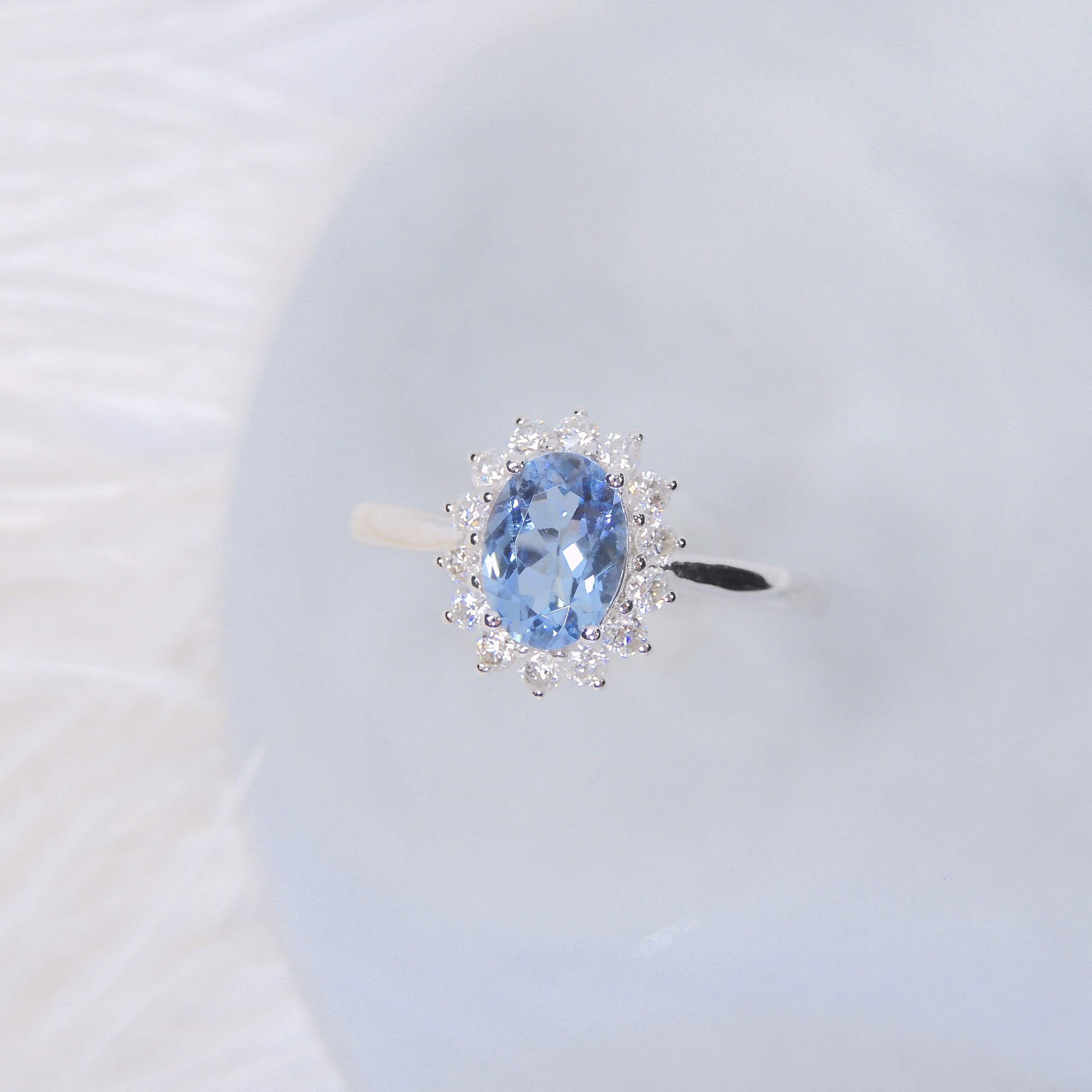 18K金 0.62ct 海藍寶戒指