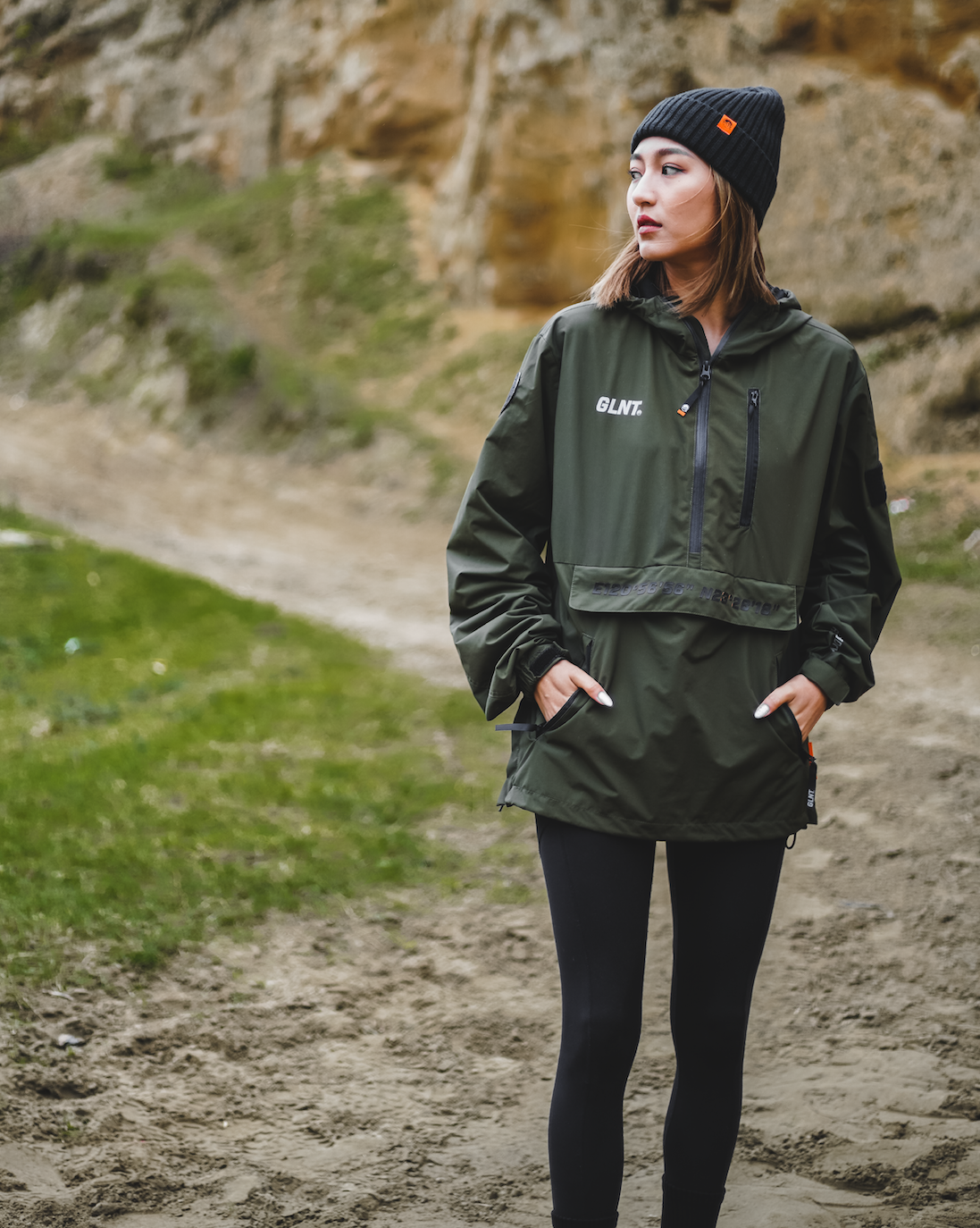 ウォームアップウェア Packers Reversible half-zip jacket Green Bay Packers Nike VOLT gewebte Jacke mit halbem