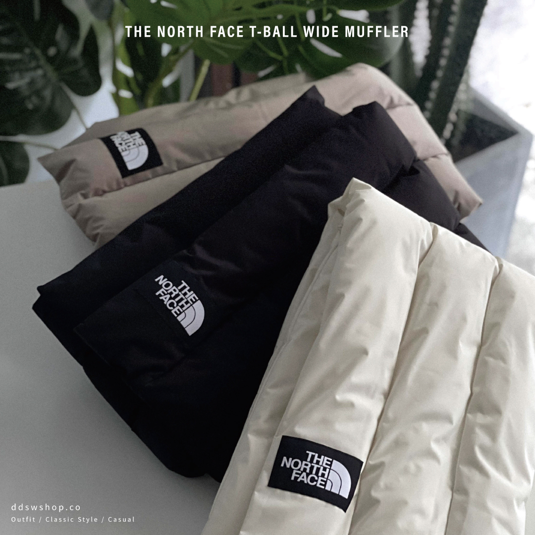 The North Face 圍巾 國外限定 羽絨圍巾 厚款 黑色 白色 杏色