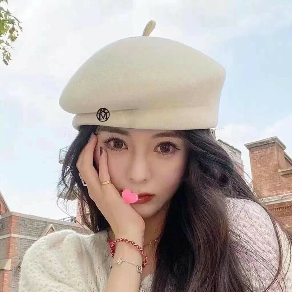 M質感毛呢硬挺畫家帽