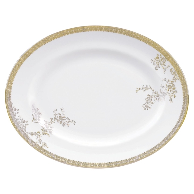Wedgwood Vera Wang Lace Gold Oval Platter 35cm