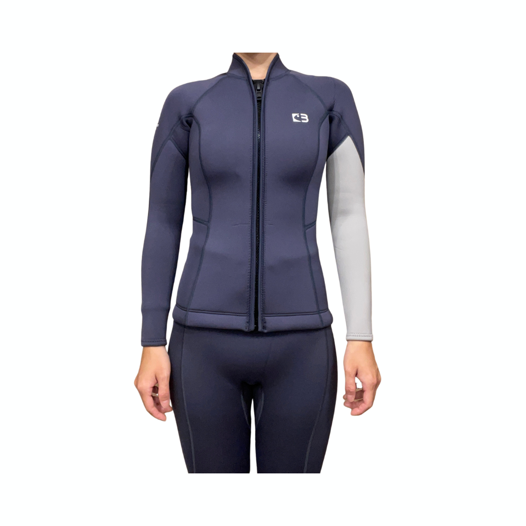 ▲現貨 Bestdive 女款 2mm 黑白系列 防寒上衣 靜謐灰+煙灰