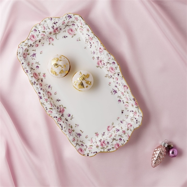 Royal Albert Rose Confetti Vintage Sandwich Tray