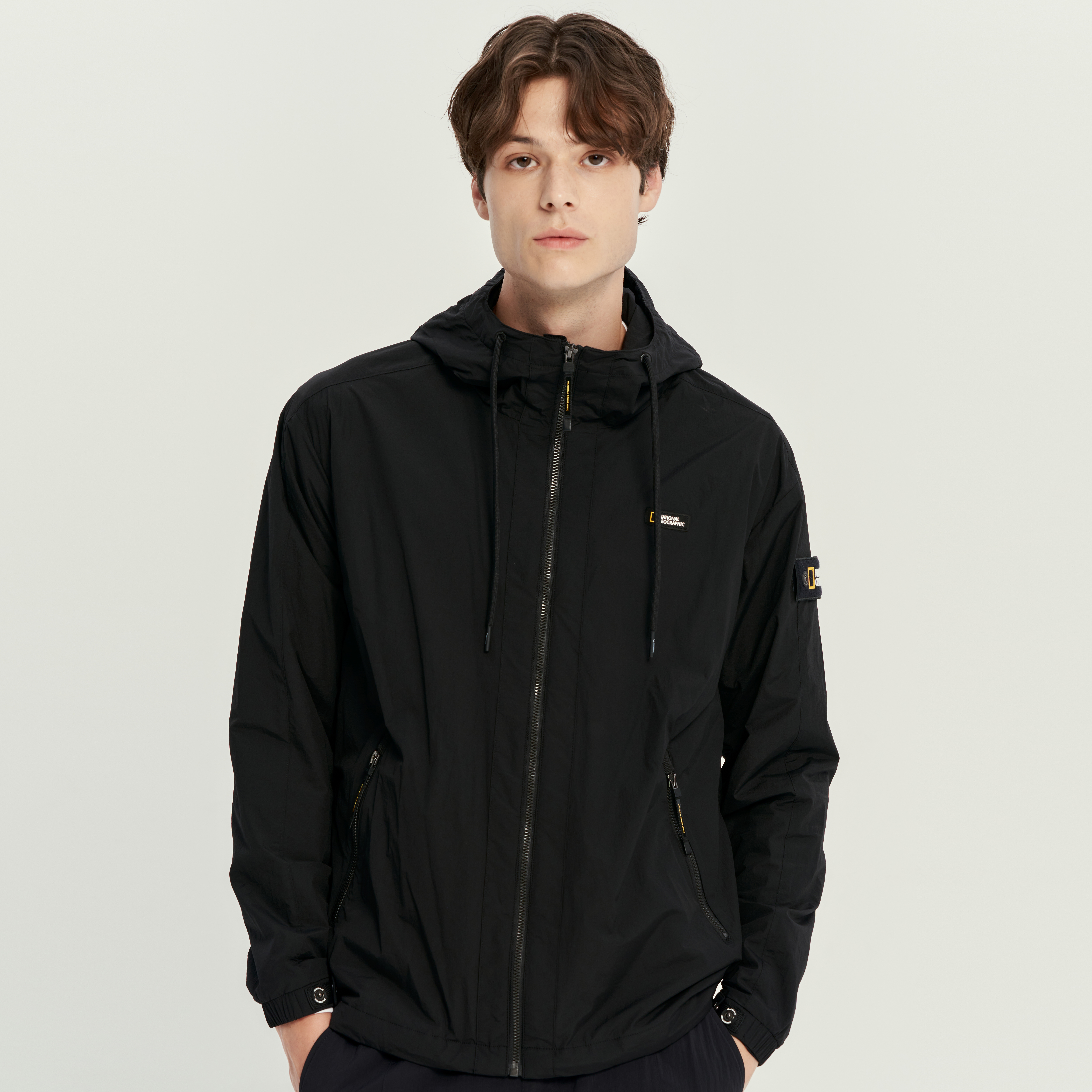 Men's DUNLIN Hooded Windbreaker - CARBON BLACK