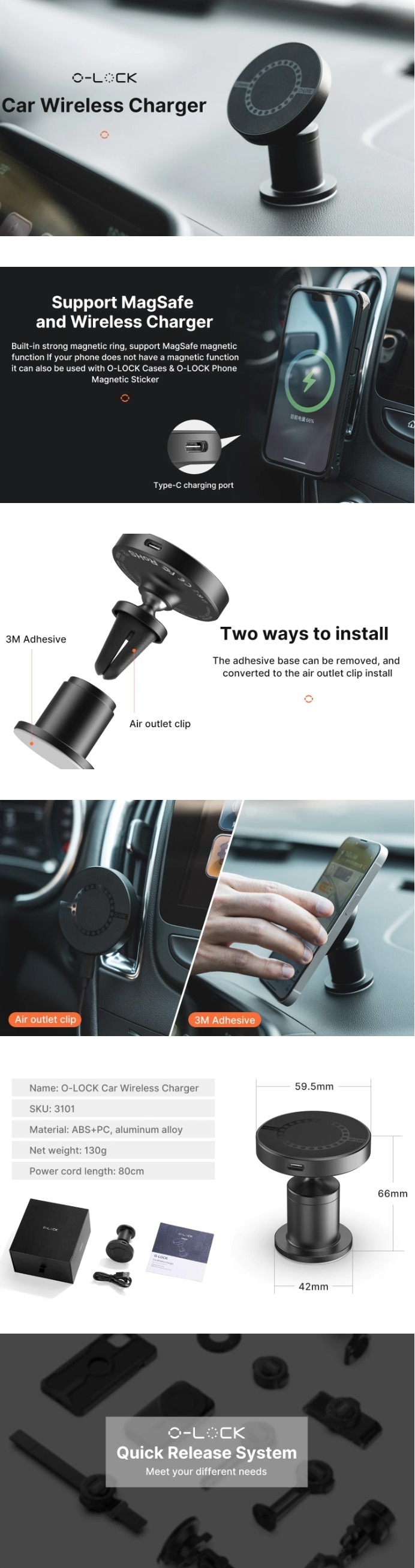 Ulanzi OLOCK Car Wireless Charger