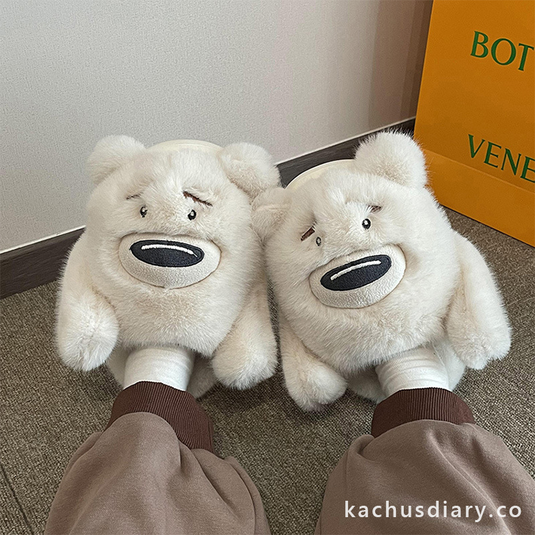 Bear Plush Fleece Slippers