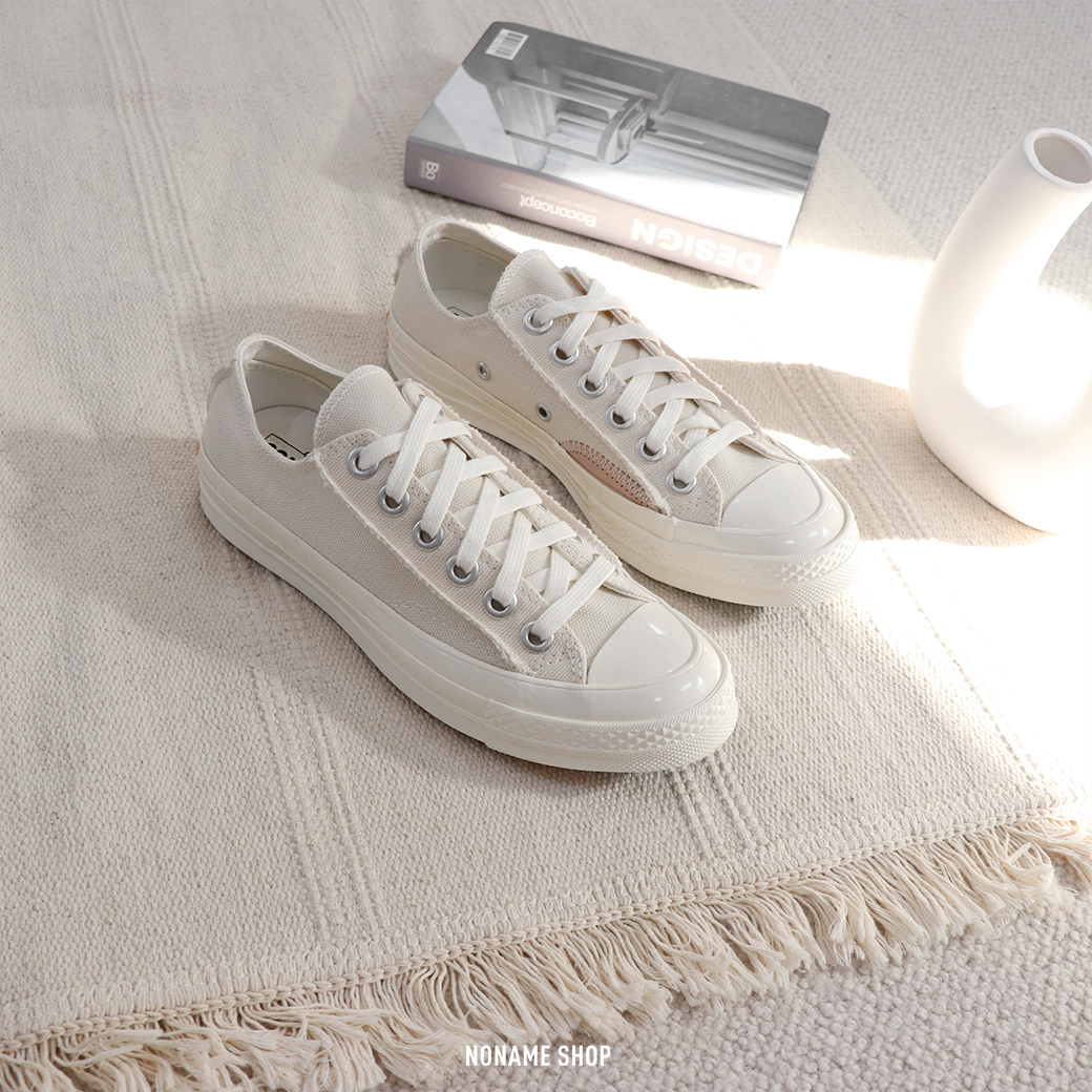 CONVERSE Chuck Taylor 康威 1970 70s 低筒 帆布鞋 不修邊 補丁 奶白色 (男/女同款)