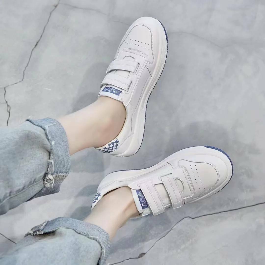 小白藍牛皮休閒鞋